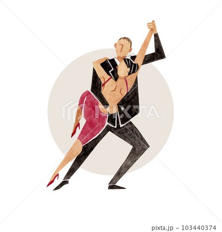 タンゴ　ダンス　人物　水彩 イラスト 103440374