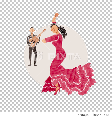 弗拉門戈舞人水彩插圖 弗拉門戈舞人水彩插圖 103440378