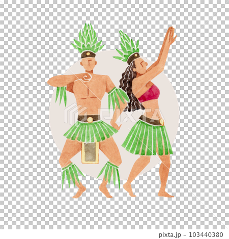 Tahitian dance dance person watercolor illustration Tahitian dance dance person watercolor illustration 103440380