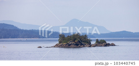 Canadian Landscape by the ocean and mountains. 103440745
