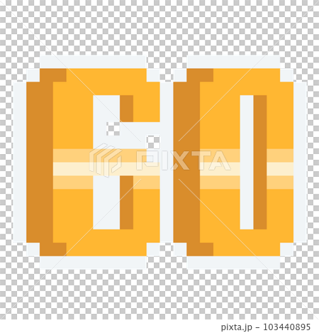 Pixel art gold number 60 icon. 103440895