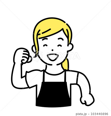 かわいい人物のイラストシリーズ _ 女性の店員_ 歩く 103440896