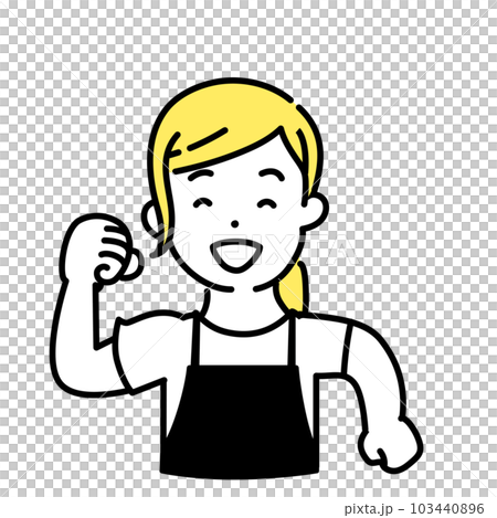 かわいい人物のイラストシリーズ _ 女性の店員_ 歩く 103440896