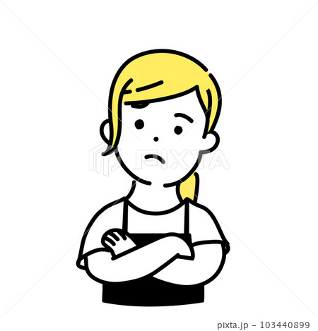 かわいい人物のイラストシリーズ _ 女性の店員_ 疑問 103440899