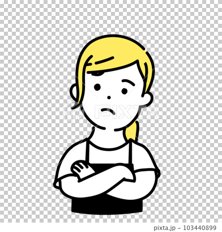 かわいい人物のイラストシリーズ _ 女性の店員_ 疑問 103440899