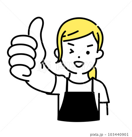 かわいい人物のイラストシリーズ _ 女性の店員_ グッド 103440901