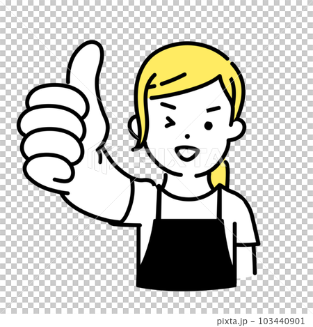 かわいい人物のイラストシリーズ _ 女性の店員_ グッド 103440901