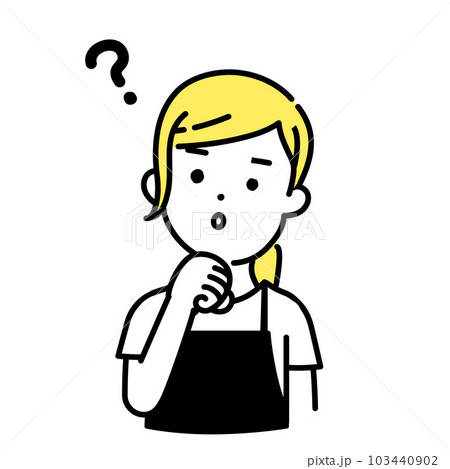 かわいい人物のイラストシリーズ _ 女性の店員_ 疑問 103440902