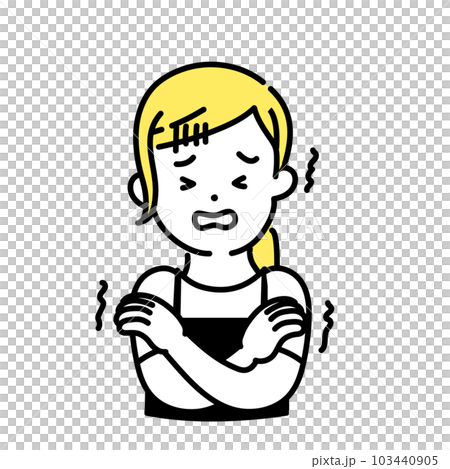 かわいい人物のイラストシリーズ _ 女性の店員_ 寒い 103440905