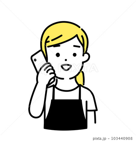 かわいい人物のイラストシリーズ _ 女性の店員_ コミュニケーション 103440908