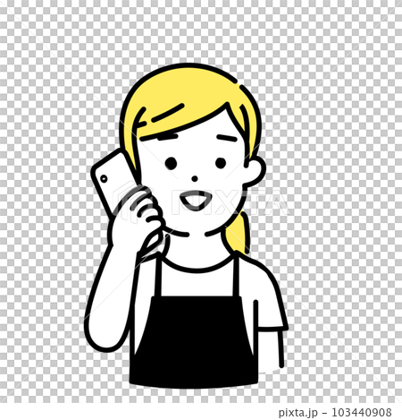 かわいい人物のイラストシリーズ _ 女性の店員_ コミュニケーション 103440908