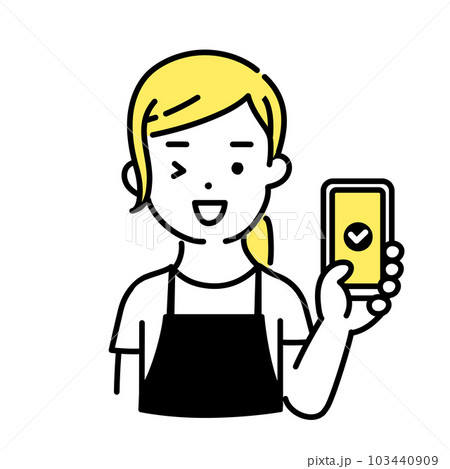 かわいい人物のイラストシリーズ _ 女性の店員_ OK 103440909