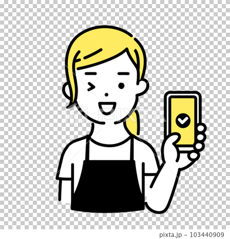 かわいい人物のイラストシリーズ _ 女性の店員_ OK 103440909