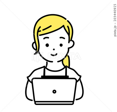 かわいい人物のイラストシリーズ _ 女性の店員_ 笑顔 103440915