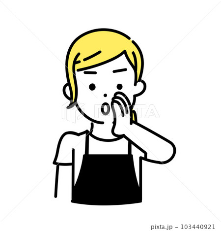 かわいい人物のイラストシリーズ _ 女性の店員_ 内緒話 103440921