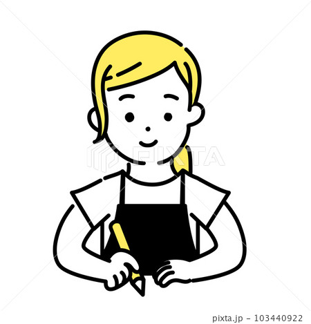 かわいい人物のイラストシリーズ _ 女性の店員_ 学ぶ 103440922