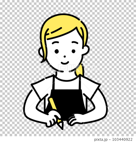 かわいい人物のイラストシリーズ _ 女性の店員_ 学ぶ 103440922