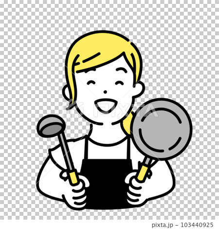 かわいい人物のイラストシリーズ _ 女性の店員_ 料理 103440925
