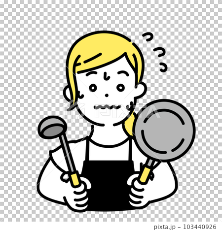かわいい人物のイラストシリーズ _ 女性の店員_ 料理 103440926
