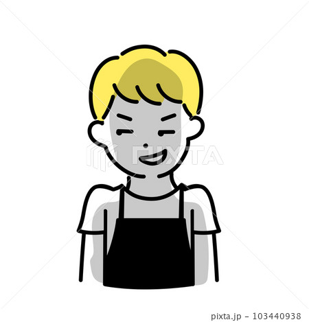 かわいい人物のイラストシリーズ _ 男性の店員_ 企む 103440938