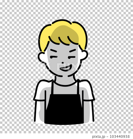 かわいい人物のイラストシリーズ _ 男性の店員_ 企む 103440938