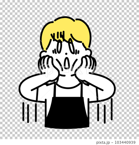 かわいい人物のイラストシリーズ _ 男性の店員_ 絶望 103440939
