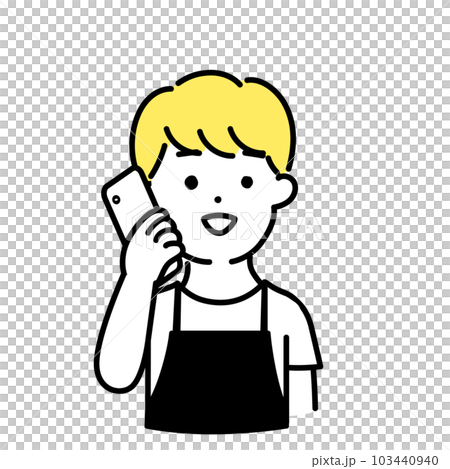 かわいい人物のイラストシリーズ _ 男性の店員_ コミュニケーション 103440940