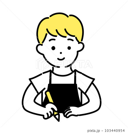 かわいい人物のイラストシリーズ _ 男性の店員_ 学ぶ 103440954