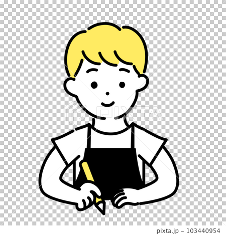 かわいい人物のイラストシリーズ _ 男性の店員_ 学ぶ 103440954