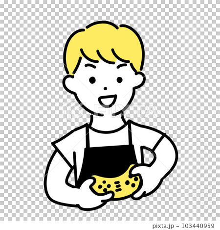 可愛人物插畫系列_男店員_遊戲玩家 103440959