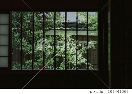 建仁寺塔頭　霊源院　格子窓から見る庭（京都府京都市東山区） 103441362