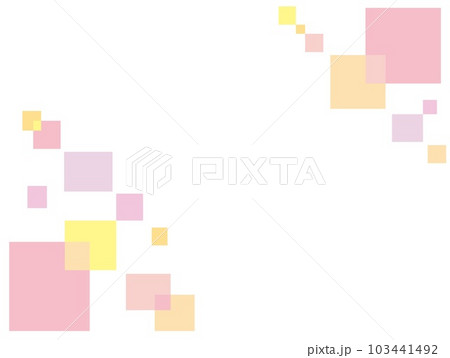 幾何学模様　フレーム　四角形　ホワイトスペース　ペールカラー 103441492