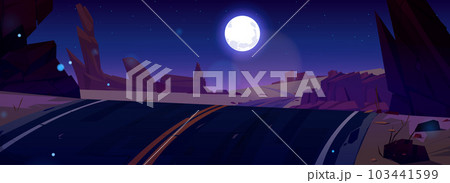 Desert road landscape vector cartoon background 103441599