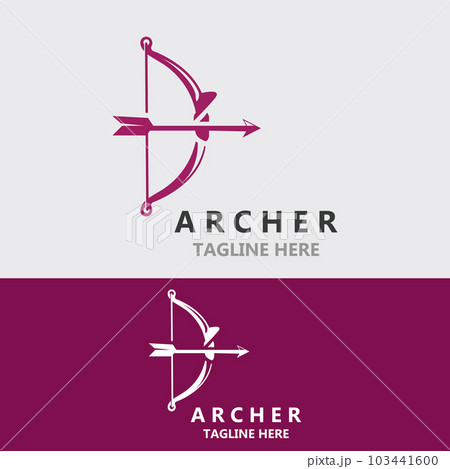 Crossbow logo image archery arrow vector, elegant modern simple icon design template 103441600