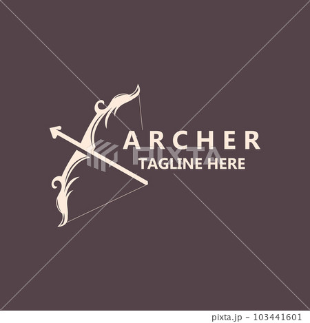 Crossbow logo image archery arrow vector, elegant modern simple icon design template 103441601