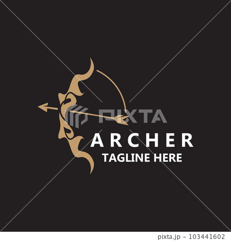 Crossbow logo image archery arrow vector, elegant modern simple icon design template 103441602