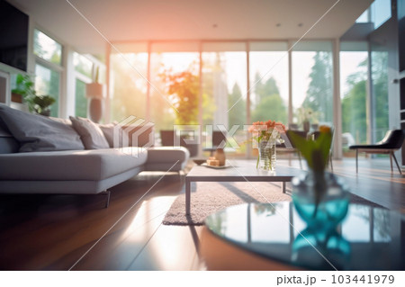 明るいおしゃれなリビングルーム、背景素材 103441979