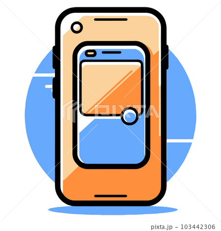 smart phone in flat line art style smart phone in flat line art style 103442306
