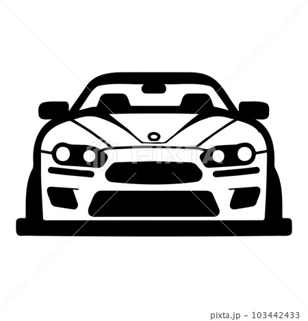sports car in flat line art style 103442433