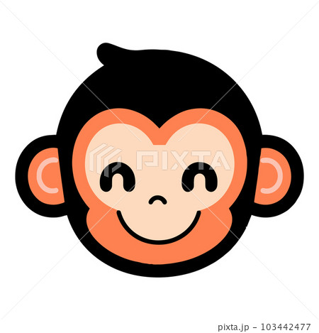 Hand Drawn cute monkey in doodle style 103442477