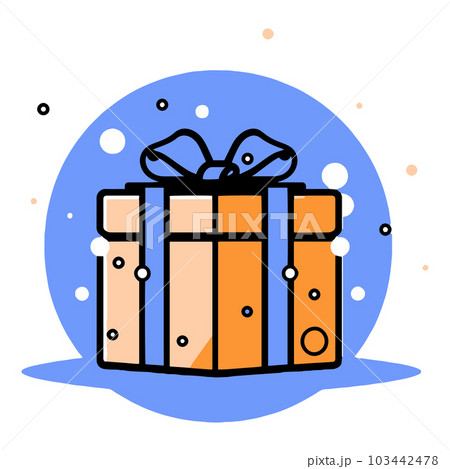 Hand Drawn gift box in doodle style 103442478