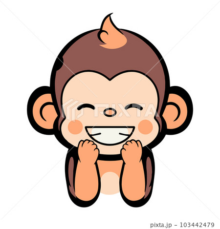 Hand Drawn cute monkey in doodle style 103442479