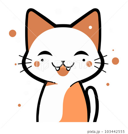Hand Drawn cute cat in doodle style 103442555