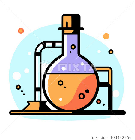 Hand Drawn science test tube in doodle style 103442556