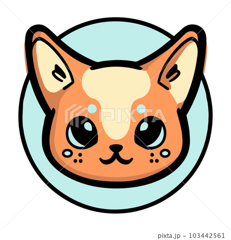 Hand Drawn cute cat in doodle style 103442561