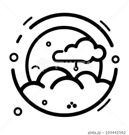 Hand Drawn sun and clouds in doodle style 103442562