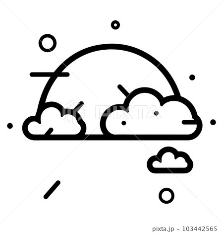Hand Drawn sun and clouds in doodle style 103442565