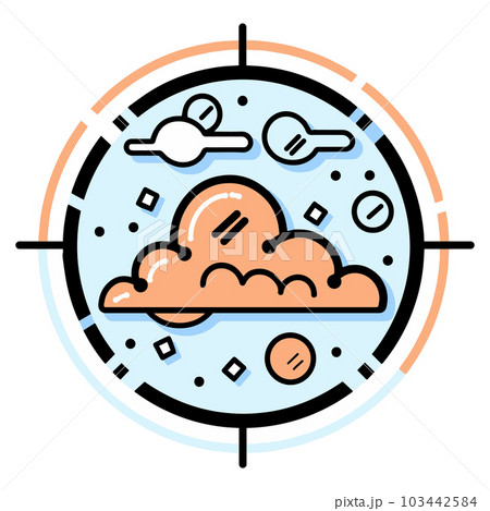 Hand Drawn sun and clouds in doodle style Hand Drawn sun and clouds in doodle style 103442584