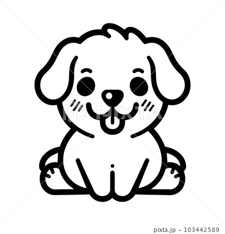 Hand Drawn cute dog in doodle style Hand Drawn cute dog in doodle style 103442589
