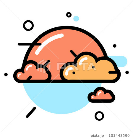 Hand Drawn sun and clouds in doodle style Hand Drawn sun and clouds in doodle style 103442590